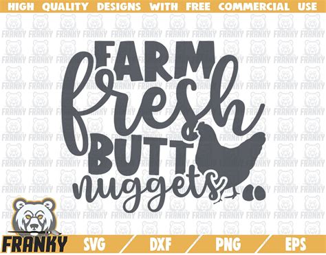 Download Free Farm Fresh Butt Nuggets SVG Cut File Files DXF Files