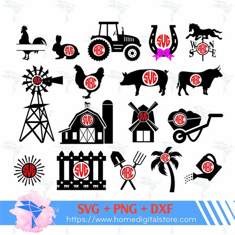 Download Free Farm Monogram SVG, PNG, DXF Digital Files Include Commercial Use DXF Files