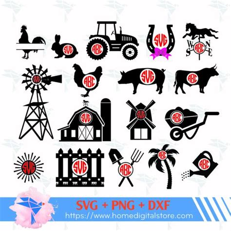 Download Free Farm Monogram SVG, PNG, DXF Digital Files Include Files