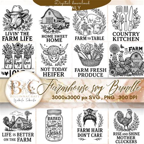 Download Free Farm Sayings Bundle svg Files For Crafts