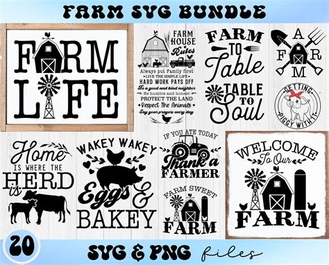 Download Free Farm Sign SVG Bundle For Silhouette