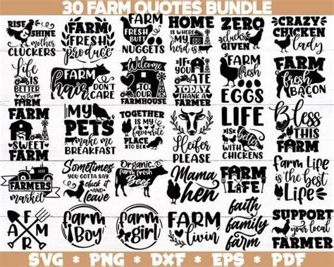 Download Free Farm quotes bundle svg DXF Files