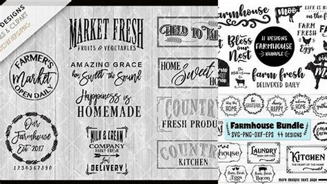 Download Free Farmhouse Bundle - NEW Designs - SVG.DXF.PNG.EPS Files For Crafts