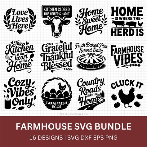 Download Free Farmhouse SVG Bundle Commercial Use DXF Files