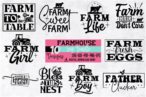 Download Free Farmhouse SVG Bundle Printable