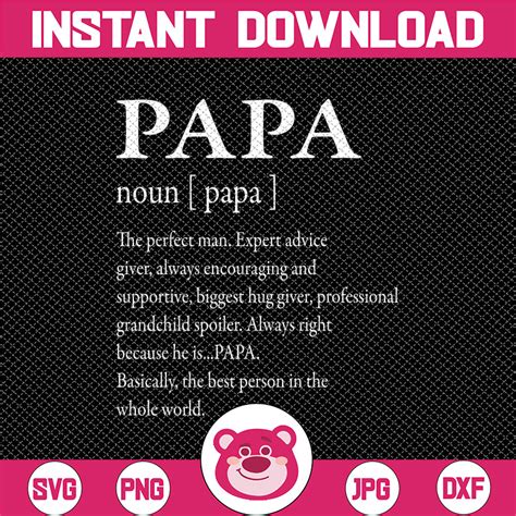 Download Free Father's Day Gift Papa Defination Files