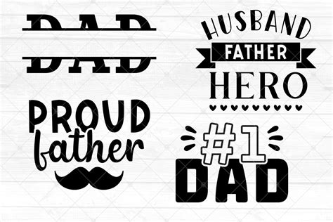 Download Free Father's day set of elements SVG Files