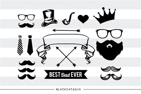 Download Free Father's day set of elements SVG Files DXF Files