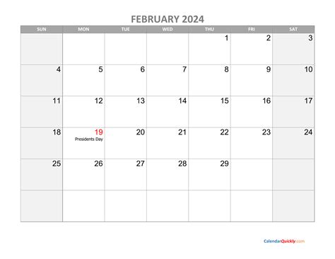 Free February 2024 Printable Calendar
