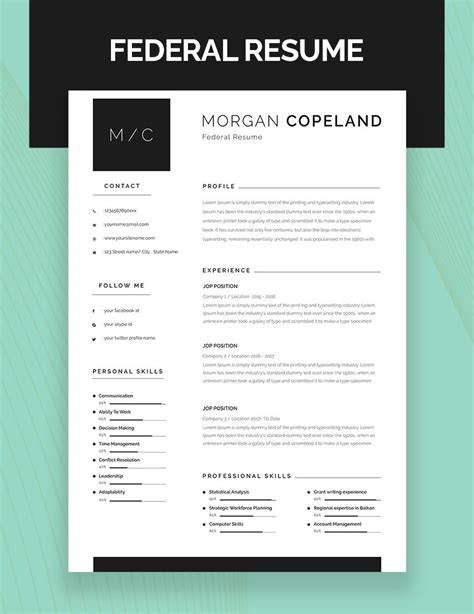 Free Federal Resume Template Word - SCIENCE EDUCATION