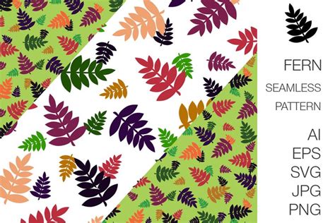 Download Free Fern foliage seamless pattern + border For Crafts