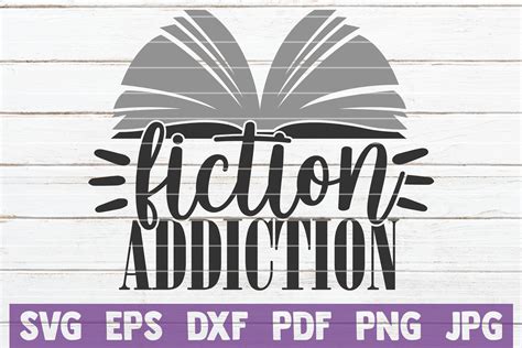 Download Free Fiction Addiction SVG Cut File Silhouette DXF Files