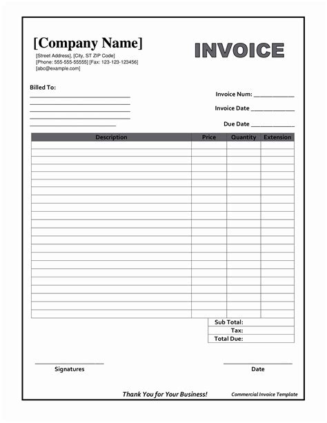 Free Fillable Invoice Template Pdf * Invoice Template Ideas