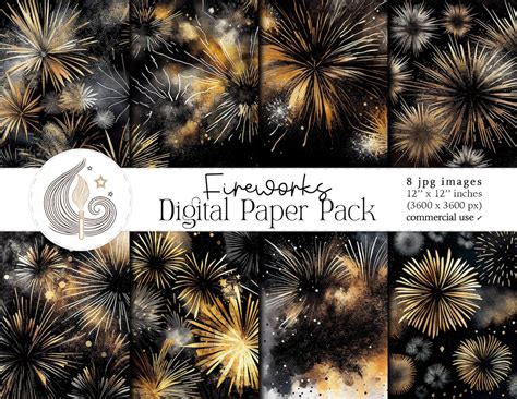 Download Free Fireworks Digital Paper Commercial Use For Crafts