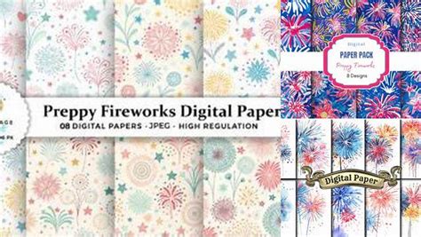 Download Free Fireworks Digital Paper Cricut SVG DXF Files