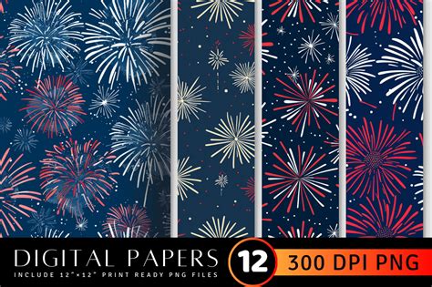 Download Free Fireworks Digital Paper Silhouette