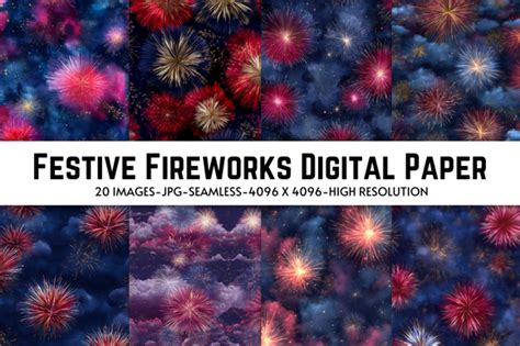 Download Free Fireworks Digital Paper for Cricut Machine