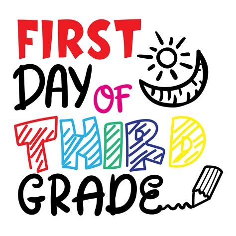 Download Free First Day of Third Grade SVG DXF Files