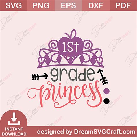 Download Free First Grade Princess SVG File Files Free PSD Mockups