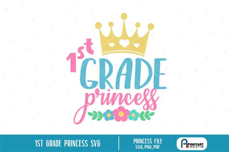 Download Free First Grade Princess SVG File Silhouette Free PSD Mockups