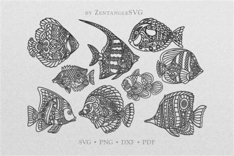 Download Free Fish Mandala Vector Line Art Bundle For Cricut