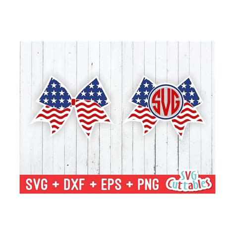 Download Free Flag Cheer Bow and Monogram Frame Files For Crafts