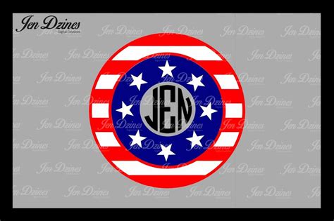 Download Free Flag Monogram Frame SVG DXF EPS PNG For Crafts