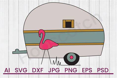 Download Free Flamingo Camper - SVG File, DXF File For Crafts