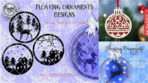 Download Free Floating Christmas Ornament Designs - SVG/EPS/PNG/DXF For Crafts