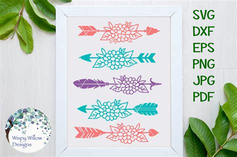 Download Free Floral Arrow Bundle For Crafts