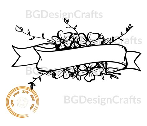 Download Free Floral Banner - SVG File, DXF File Commercial Use