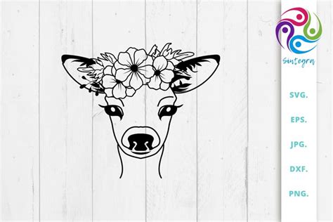 Download Free Floral Deer Svg File Commercial Use