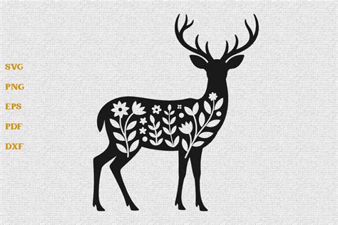 Download Free Floral Deer Svg File Crafts