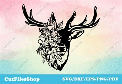 Download Free Floral Deer Svg File Files DXF Files