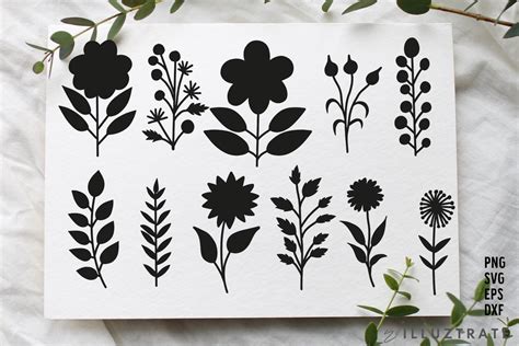 Download Free Floral Elements SVG Printable