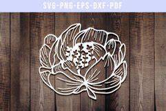 Download Free Floral Peony Papercut Template, Spring Flower SVG, PDF, DXF DXF Files