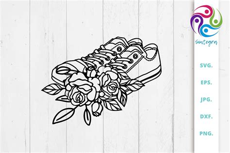 Download Free Floral Sneakers Svg File Files