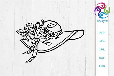 Download Free Floral Summer Hat SVG File Commercial Use DXF Files