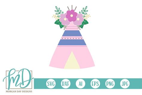 Download Free Floral Teepee SVG Files DXF Files