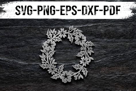 Download Free Floral Wreath Paper Cut Template, Spring Decor SVG, PDF, DXF DXF Files