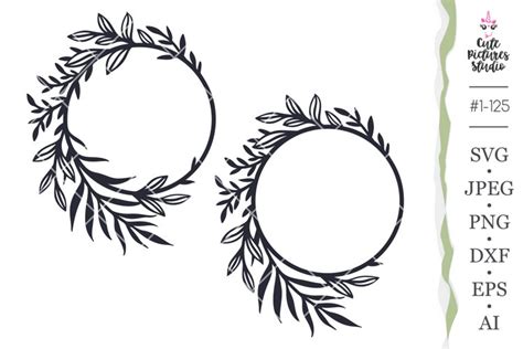 Download Free Floral monogram frame design Cut Images