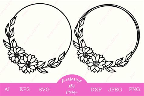 Download Free Floral monogram frame design Files For Crafts