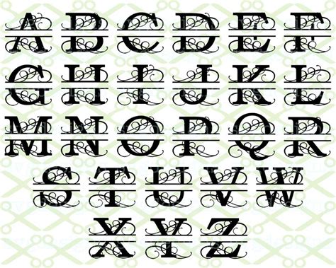Download Free Flourish Split Monogram Svg Dxf Bundle Files DXF Files