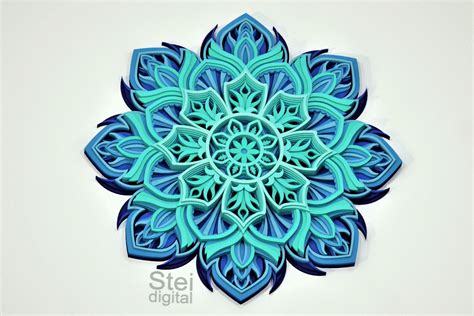 Download Free Flower 3D Layered Mandala SVG Files Free PSD Mockups