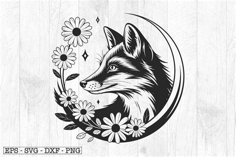 Download Free Flower Fox - SVG File, DXF File Creativefabrica DXF Files