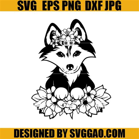 Download Free Flower Fox - SVG File, DXF File Cut Files