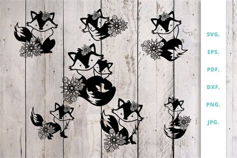 Download Free Flower Fox - SVG File, DXF File Images