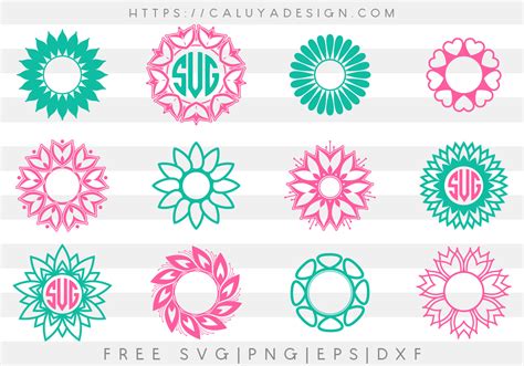 Download Free Flower Monogram Svg Creativefabrica DXF Files