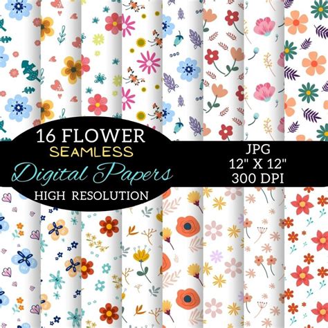 Download Free Flowers Digital Paper Cameo
