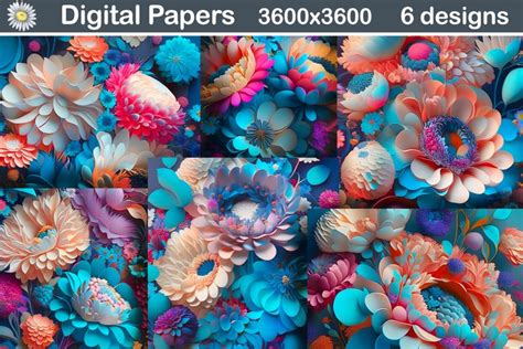 Download Free Flowers Digital Paper Commercial Use DXF Files